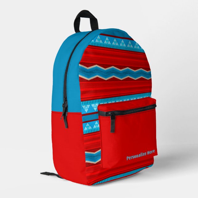 Südwest River Canyon Red Turquoise Personalisiert Bedruckter Rucksack (Rückseitige Ecke links)