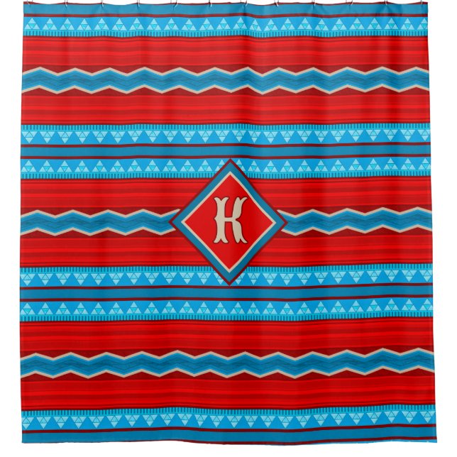Südwest River Canyon Red Turquoise Personalisiert Duschvorhang (Vorderseite)