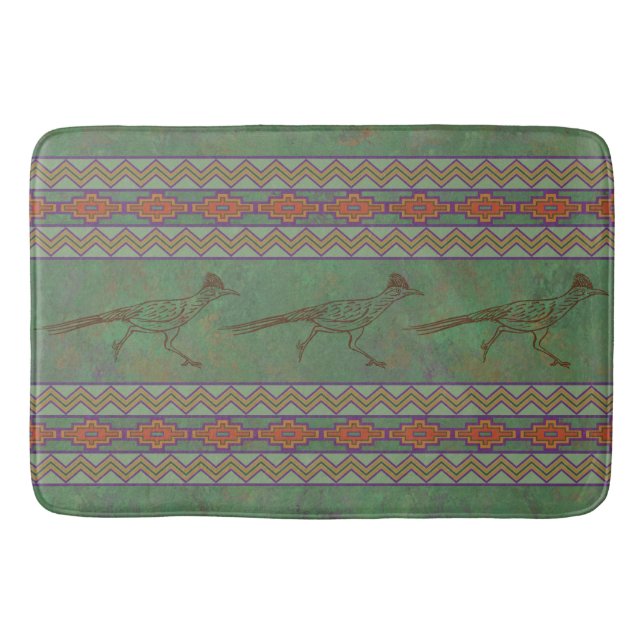 Südwest Roadrunner Sagebrush Green Bath Mat Badematte (Vorderseite)