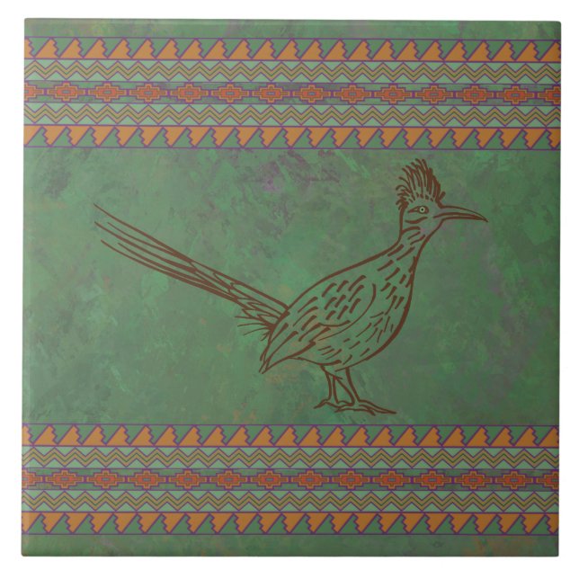 Südwest Roadrunner Sagebrush Green Fliese (Vorderseite)