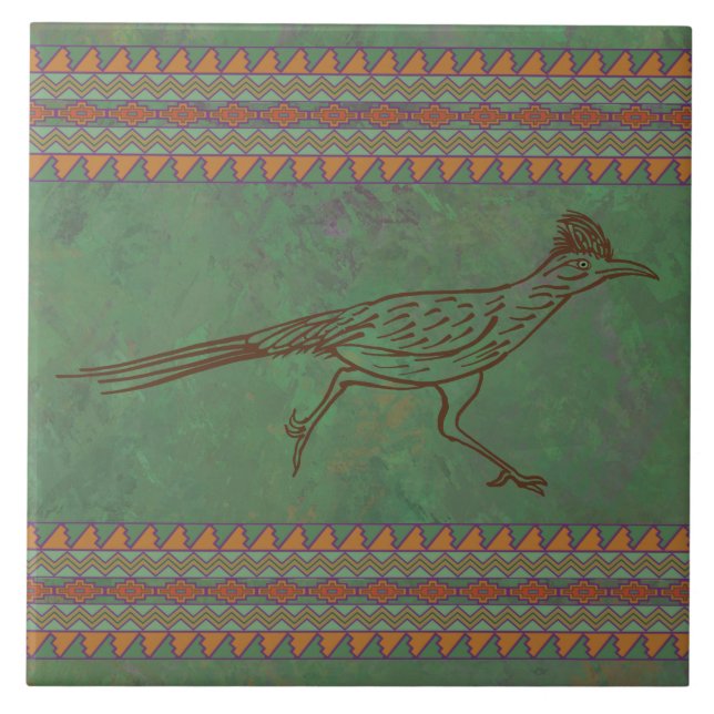 Südwest Roadrunner Sagebrush Green Fliese (Vorderseite)