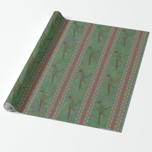 Südwest Roadrunner Sagebrush Green Geschenkpapier (Ungerollt)