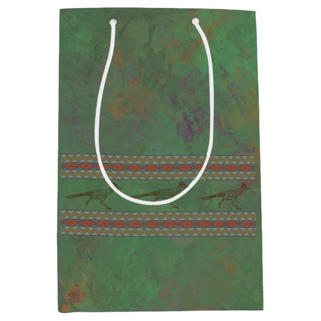 Südwest Roadrunner Sagebrush Green Mittlere Geschenktüte (Vorderseite)