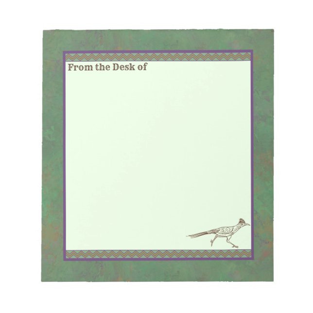 Südwest Roadrunner Sagebrush Green Notizblock (Vorderseite)