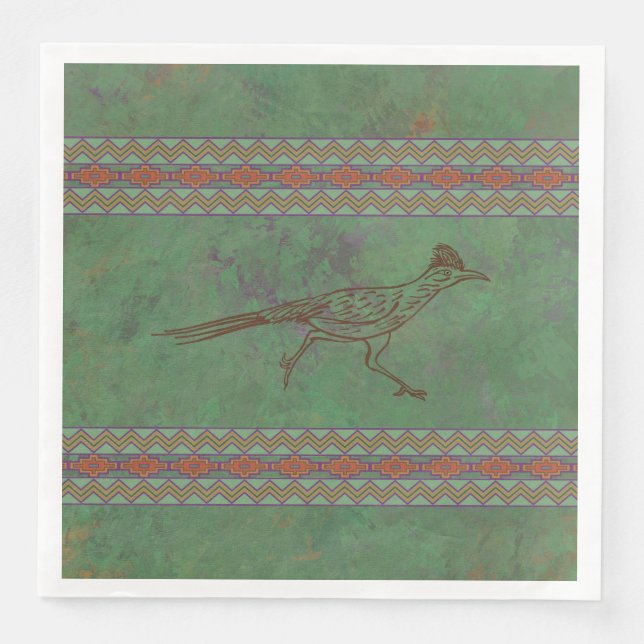 Südwest Roadrunner Sagebrush Green Serviette (Vorderseite)