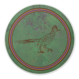 Südwest Roadrunner Scratching Sagebrush Green Keramikknauf