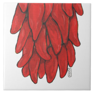 Südwest Roter Chile Chili Ristra Mural Grundstüc Fliese