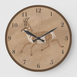 Südwest Running Pronghorn Antelope Große Wanduhr