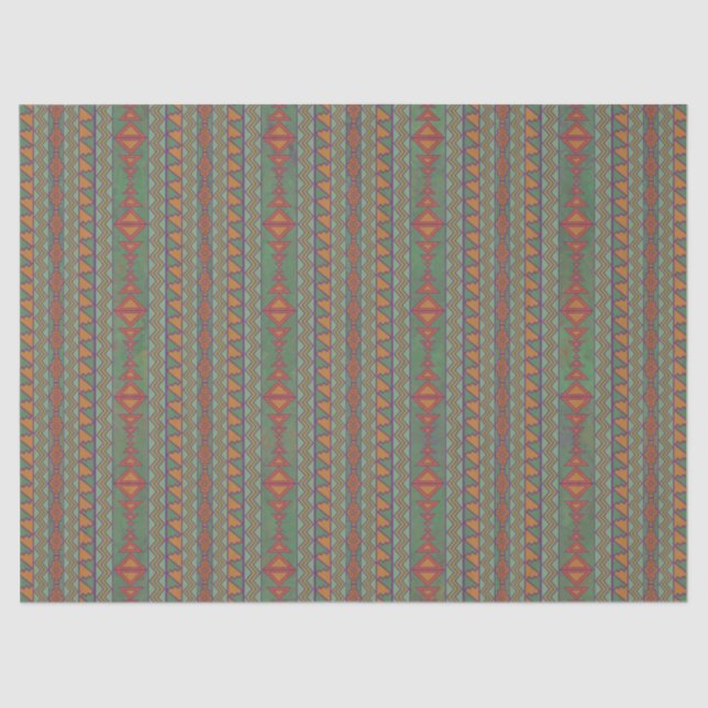 Südwest-Sagebrush Green Geometric Design Tissue Seidenpapier (Vorderseite)