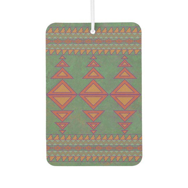 Südwest Sagebrush Green Orange Geometric Design Autolufterfrischer (Vorderseite)