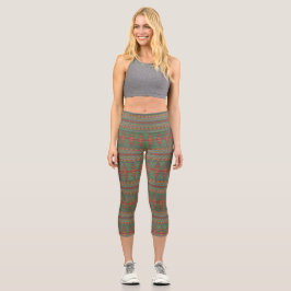 Südwest-Sagebrush Grünes geometrisches Design Capri Leggings