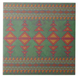 Südwest-Sagebrush Grünes geometrisches Design Fliese