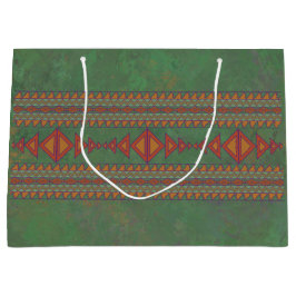 Südwest-Sagebrush Grünes geometrisches Design Große Geschenktüte