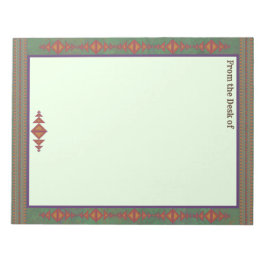 Südwest-Sagebrush Grünes geometrisches Design Notizblock