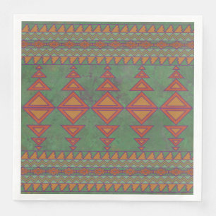 Südwest-Sagebrush Grünes geometrisches Design Serviette
