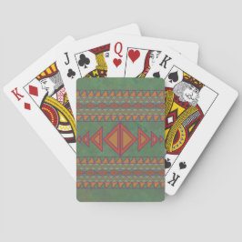 Südwest-Sagebrush Grünes geometrisches Design Spielkarten