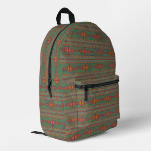 Südwest-Salbeibürsten-Grün-Geometrisch Bedruckter Rucksack