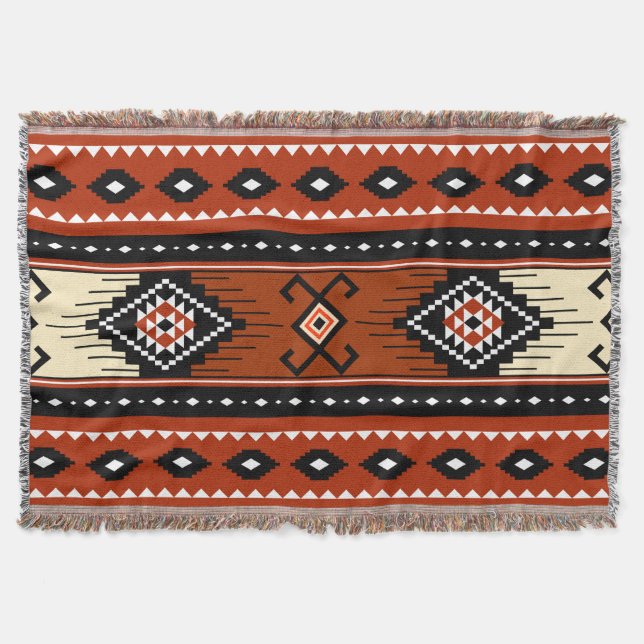 Südwest Stammesmuster Throw Boho Blanket Decke (Vorderseite)