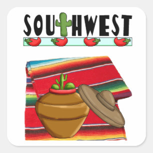 Südwest-Stickers Quadratischer Aufkleber