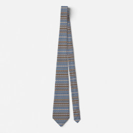 Südwest-Stil Blau und braun geometrisches Muster Krawatte