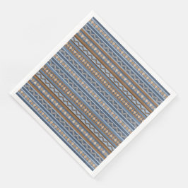 Südwest-Stil Blau und braun geometrisches Muster Serviette