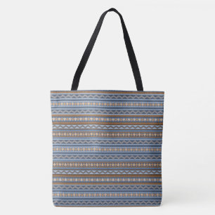 Südwest-Stil Blau und braun geometrisches Muster Tasche