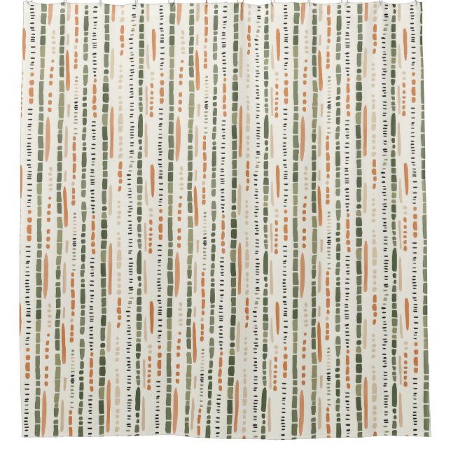 Südwest Stripes Tribal Boho Duschvorhang (Vorderseite)