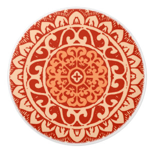 Südwest Sun Mandala Batik, Coral Orange Keramikknauf