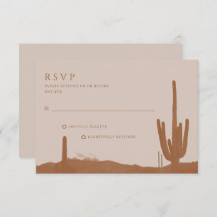 Südwest Terracotta Wüste Cactus Wedding RSVP Karte