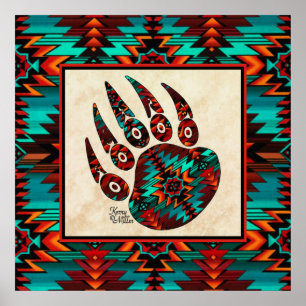 Südwest Tribal Bear Paw Poster