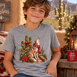 Südwest-Weihnachts-Kojote-Wüste Tri-Blend Shirt