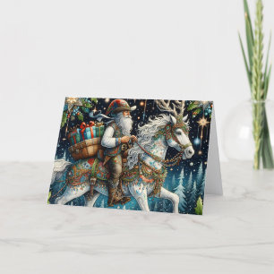 Südwest-Weihnachtsmann liefert Geschenke auf einem Feiertagskarte