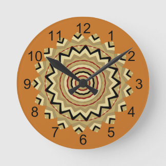 Südwest Western Earth Tone BOHO Mandala Design Runde Wanduhr