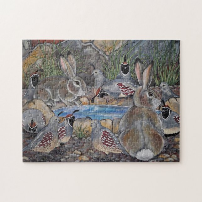 Südwest Wildlife Quail Rabbit Bird Feeder Nature (Horizontal)