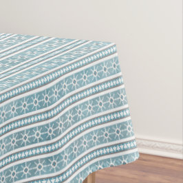 Südwest Winter Geometric Snowflake Pine Blue Sm Tischdecke
