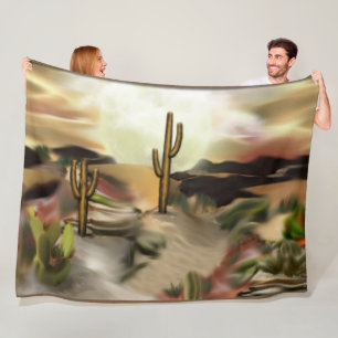 Südwest-Wüsten-Sonnenaufgang Abstrakte Kunst Fleecedecke