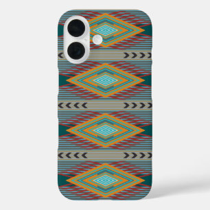 Südwestamerikanische gemusterte Kunst und erdige F iPhone 16 Hülle