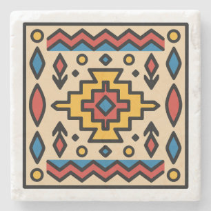 Südwestamerikanisches indianisches geometrisches D Steinuntersetzer