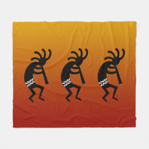 Südwesten, der Kokopelli Wüsten-Sonnenuntergang Fleecedecke