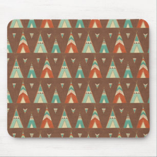 SüdwestenGeo Schritt  aquamarines Teepee-Muster Mousepad