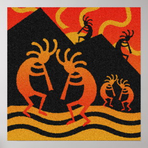 SüdwestenKokopelli Wand-Kunst-Plakat Poster