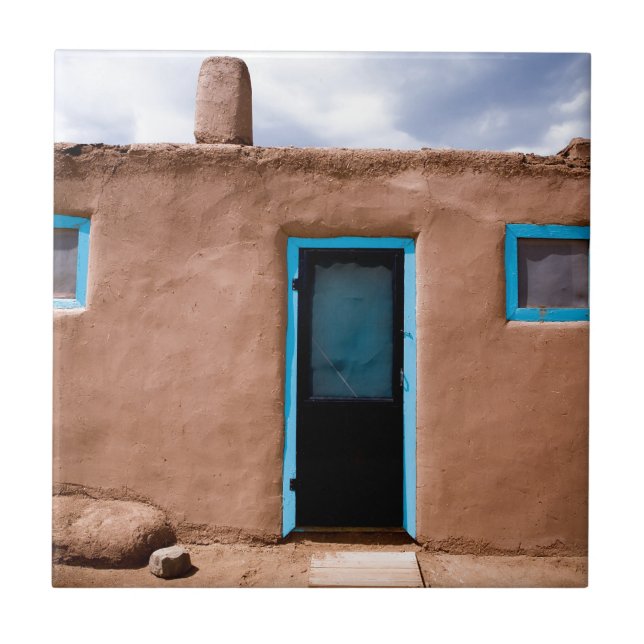 SüdwestenTaos Adobe Pueblo-Haus-Türkis-Tür Fliese (Vorderseite)