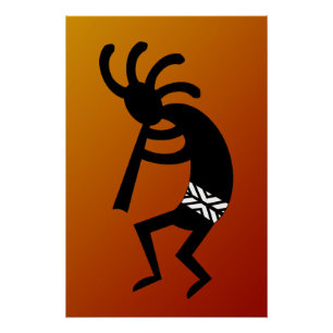 Südwestentwurfs-Wüsten-Sonnenuntergang Kokopelli Poster