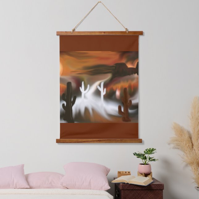 Südwestfeuer und Abstrakte Eiskunst Wandteppich Mit Holzrahmen (Schlafzimmer)
