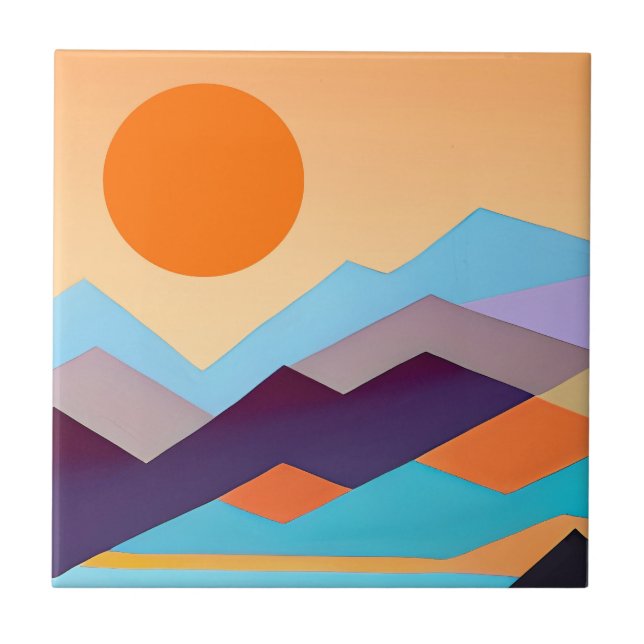 Südwestgebirge Geometrisch Abstrakt Fliese (Vorderseite)