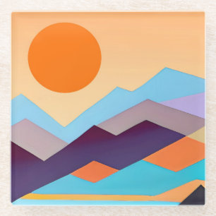 Südwestgebirge Geometrisch Abstrakt Glasuntersetzer
