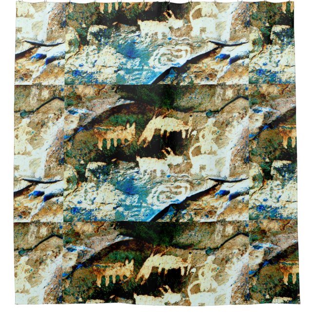 Südwestgebürtige Felsenkunst Duschvorhang (Vorderseite)