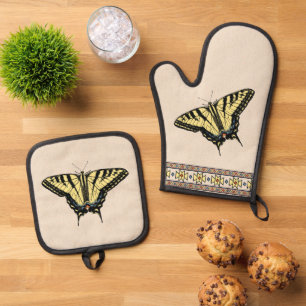 Südwestgelbes Frack Butterfly Ofenhandschuh & Topflappen-Set