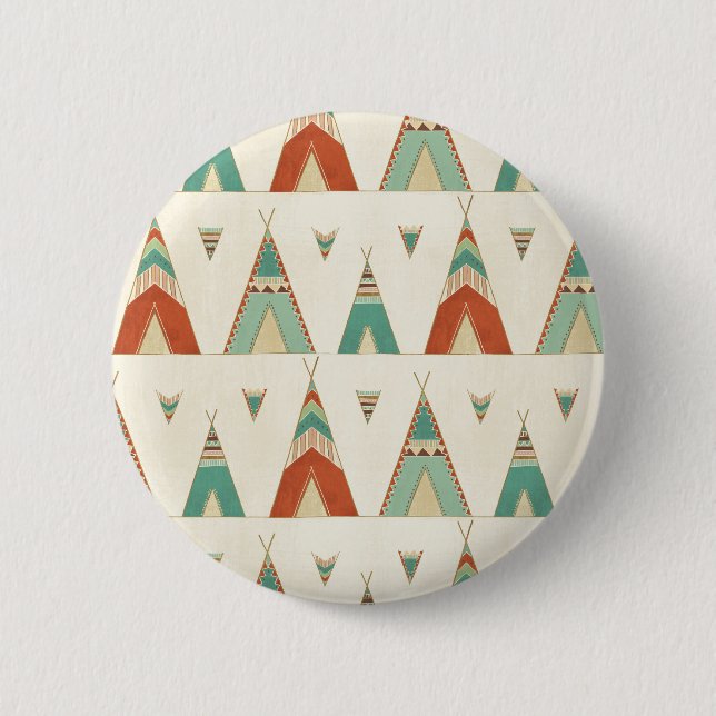 SüdwestGeo-Schritt| geometrisches Teepee-Muster Button (Vorderseite)