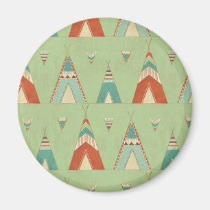 SüdwestGeo-Schritt  grünes Teepee-Muster Magnet